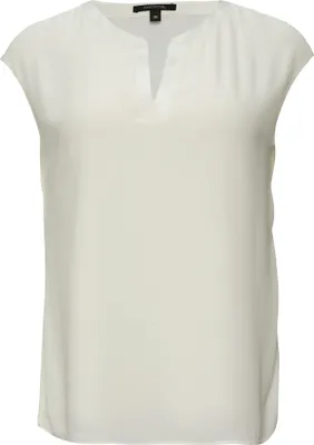 Produktbild von comma T-Shirt für Damen aus Jersey mit Satinblende, Farbe Weiß, Größe 34