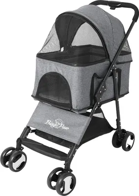 Image de Poussette pour animaux domestiques, grande capacité de charge, support amovible, GRIS