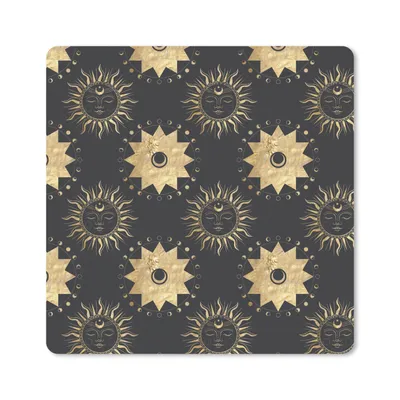 Produktbild von MuchoWow® Mauspad Mousepad Muster - Sonne - Sterne - Gold 30x30 cm - Mousepads - Maus Mat - Pad - Mausunterlage - Gaming