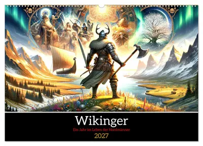 Immagine prodotto di Vichinghi - Un anno nella vita degli uomini del Nord (calendario da parete 2027, formato DIN A2 orizzontale), calendario mensile CALVENDO