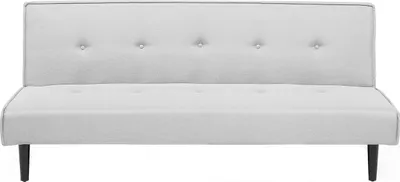 Produktbild von BELIANI Sofa Hellgrau Polsterbezug 3-Sitzer Schlaffunktion Minimalistisch Wohnzimmer