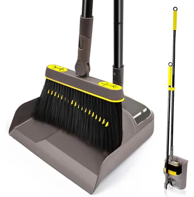 Image de Pelle à déblayer et kit de brosses avec manche de 138 cm et tête pivotante