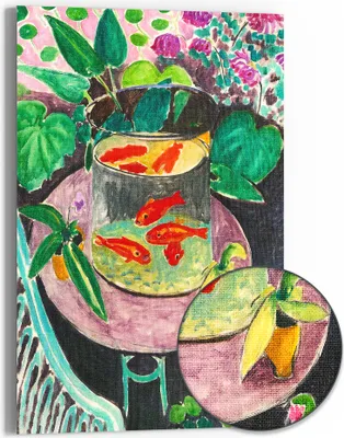 Produktbild von DEQOART Hybrid Leinwand Bild 60x90 cm 'Exotische Wassersinfonie' Wandbild Glas flach modern