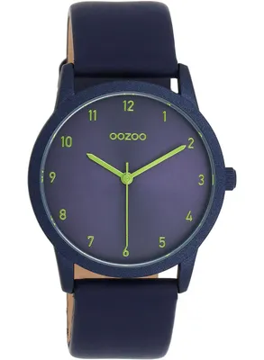 Produktbild von Oozoo Armbanduhr blau Leder Timepieces Damen Analog-Quarzuhr UOC11174