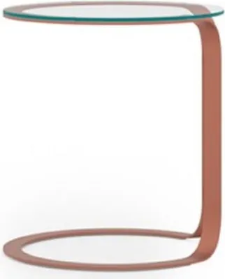 Obrázek produktu pro Casa Padrino odkládací stolek měděný Ø 40 x v. 50 cm - Kulatý stolek se skleněnou deskou - Nábytek do obývacího pokoje - Hotelový nábytek - nábytek