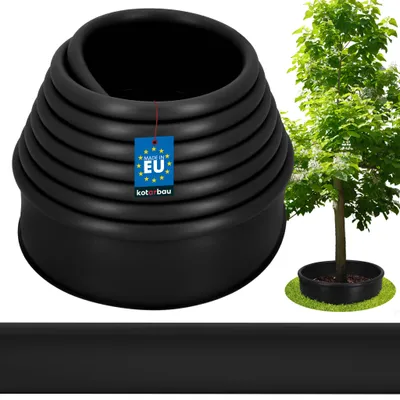 Produktbild von KOTARBAU® Rasenkante 6 m Beeteinfassung Beetzaun 11 cm hoch Beetumrandung Robust & Ästhetisch Rollborder Palisade aus Kunststoff Schwarz