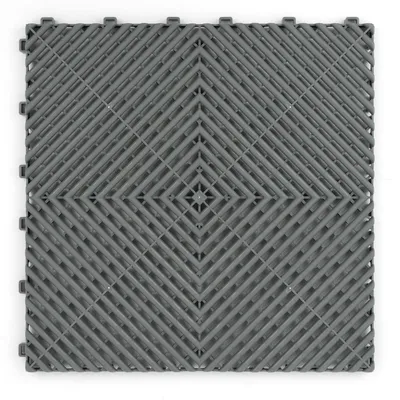 Produktbild von Klickfliesen Kunststoff grau Garagenboden aus Plastikfliesen 40 x 40 cm Outdoor und Balkon Bodenfliesen aus Polypropylen