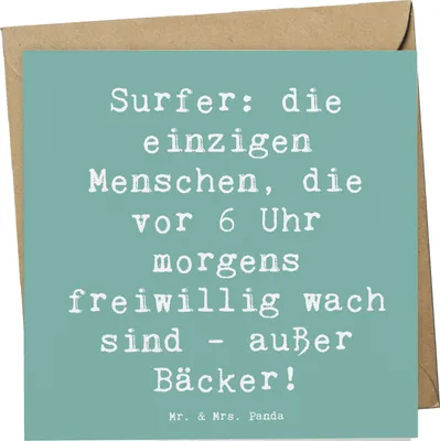 Produktbild von Mr. & Mrs. Panda Grußkarte Spruch Surfen Frühaufsteher - Meeresbrise - Geschenk, Früher Vogel, Sportler Geschenke, Teamsport, faltkarte, Glückwunschkarte, Surf-Geschenk
