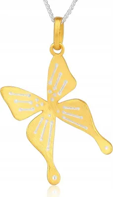 Produktbild von Halskette mit goldenem Schmetterling, Silber S925