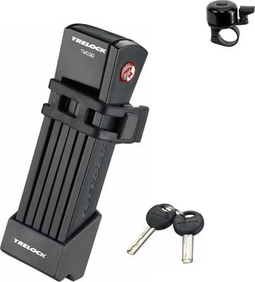 Obrázek produktu pro Trelock FS 200 TWO.GO® skládací zámek na kolo s držákem Zámek úrovně 2 včetně zvonku na kolo