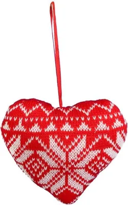 Image de Ornement de Noël pendentif en laine COEUR 12 cm