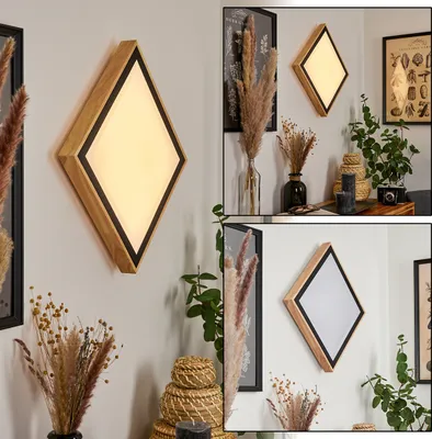 Produktbild von Campertogno »Campertogno« Deckenlampe, Metall/Holz/Kunststoff, Natur/Schwarz/Weiß