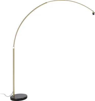 Produktbild von Bogenlampe Messing mit Schwarzem Marmorsockel Verstellbar XXL