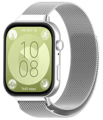 Produktbild von By Qubix Milanaise-Armband - Silber - passend für Huawei Watch Fit 5 / 4 / 3