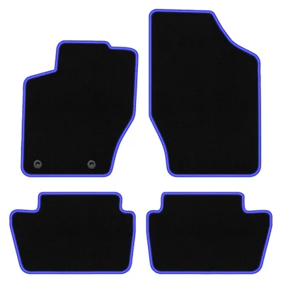 Obrázok produktu pre Velúrové autokoberce pre: Citroen C4 I 2004-2010 (kupé/hatchback) – sada 4 ks, čierno-modré, na mieru – Wielganizator CARLUX