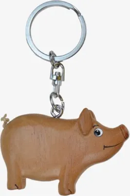 Produktbild von Schlüsselanhänger aus Holz - Schwein