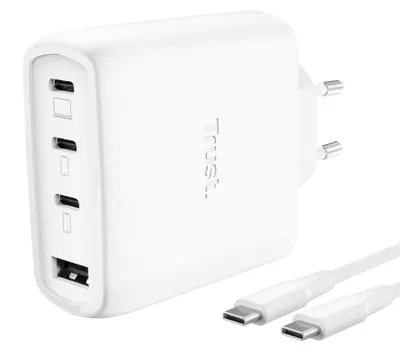 Obrázek produktu pro TRUST GaN Nabíječka MAXO 65W, 3xUSB-C,1xUSB-A – Černá