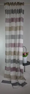Produktbild von Vorhang Noa mit verdeckten Schlaufen Store Gardine Leinenoptik Querstreifen 140/245 cm