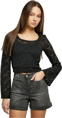 Immagine prodotto di Urban Classics Donna Cropped Lace Longsleeve Nero - XS