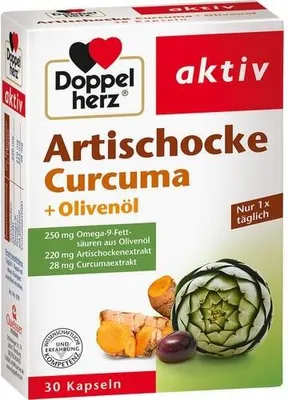 Image de Doppelherz Artichaut Curcuma+Huile d'olive en gélules 30 pc