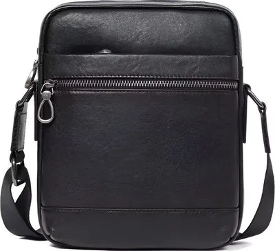 Image de CarryQuest® - Sac bandoulière pour homme, en cuir de vachette, couleur noire