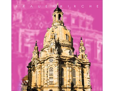 Produktbild von Glasbild Dresden Frauenkirche pink 50x50 cm