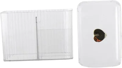 Produktbild von Set aus Lippenstifthalter, Wattestäbchenhalter und Badezimmergläsern mit Deckel und Apothekerglas-Spender für Wattebällchen, Wattestäbchen, Wattepads und Zahnseide