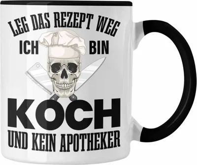 Produktbild von Trendation - Koch Geschenke Männer Tasse Lustig Geschenk für Koch Köchin Geschenkidee Frauen (Schwarz)