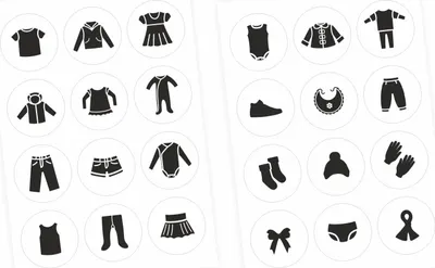 Produktbild von Möbelaufkleber Ordnungssticker für Kleidung schwarz/ weiß