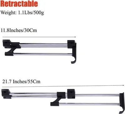 Obrázek produktu pro Organizér do skříně, 40 cm, nerezový háčkový regál