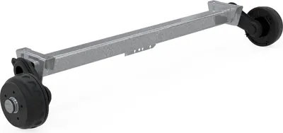 Produktbild von KNOTT VGB13M gebremste Anhängerachse 1350 kg 5x112 1450 mm 1950 mm Bremsachse für PKW Anhänger Autoanhänger Transportanhänger Autotransporter Lastanhä