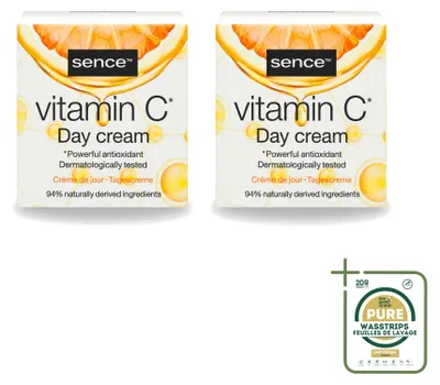 Image de 2 crèmes de jour à la vitamine C Sence pour une peau éclatante - 50 ml - Pack économique - 2 pièces