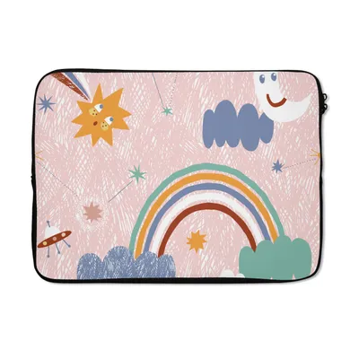 Produktbild von MuchoWow® Laptop Hülle 14 ZollRaum - Kind - Regenbogen Laptoptasche - Laptoptasche - Stoßsicher - Schutzhaube