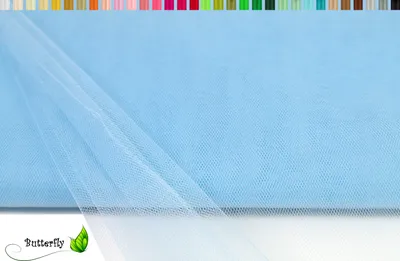 Produktbild von TÜLL Stoff 10m x 150cm, Farbauswahl:hellblau 311 / babyblau / zartblau