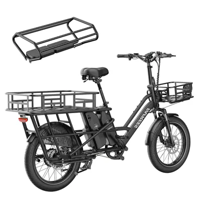 Produktbild von 20 Zoll Elektrofahrrad mit Kindersitze Vorderkorb E Bike 24AH 200kg Zuladung CUV für Damen Herren City E-Bikes & E-Hollandräder Schnellladung Grau