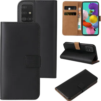 Produktbild von Handy Hülle für Samsung Galaxy A51 Klapphülle Bookcase Flip Cover Handy Tasche Etui Farbe: Schwarz