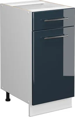 Produktbild von Küchenunterschrank Vicco Fame-Line Dunkelblau Hochglanz 40 cm ohne Arbeitsplatte, Model 49558