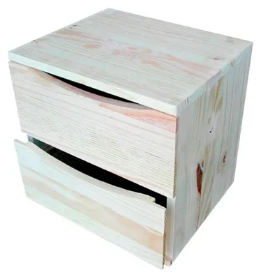 Kommode 36x30x36 cm Kiefernholz 2 Schubladen