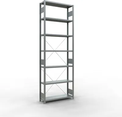 Produktbild von Schulte Fachbodenregal MULTIplus250 Stecksystem | Grundregal | HxBxT 300x100x30cm | 7 Ebenen | Fachlast 250kg | Verzinkt