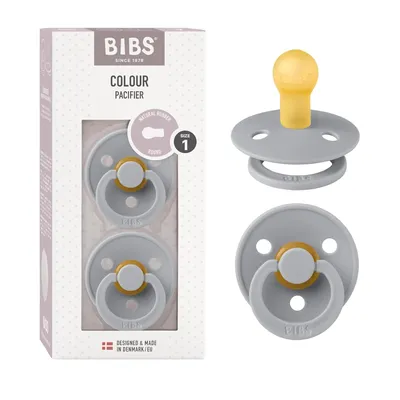 Image de BIBS Colour sucettes pack de 2 | sans BPA | tétine en forme de cerise | caoutchouc naturel Cloud 0-6 mois