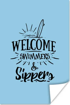 Produktbild von MuchoWow® Poster Sommer - Blau - Surfen 40x60 cm - Plakate für die Wand - Poster Babyzimmer