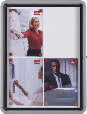 A collage of four images showing people in a business or office setting, likely demonstrating the use of a product.