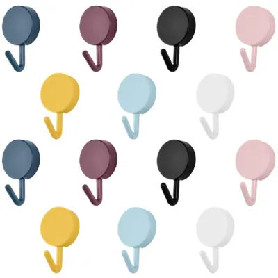 Productafbeelding van 14 kleurrijke, zelfklevende haken, wandhaken, duurzaam, schattig, kleurrijk, sleutelhangerhouders, decoratieve haken, wandhaken