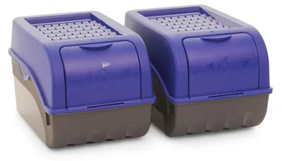 Produktbild von Novaliv 2x Mittel 5L marineblau Gemüsebox Kartoffel Aufbewahrungsbox Vorratsdose Zwiebeltopf Knoblauchbox Obsttopf