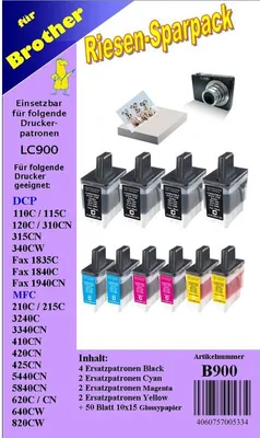 Produktbild von LC900 Riesensparpack mit 10 TiDis Ersatzdruckerpatronen