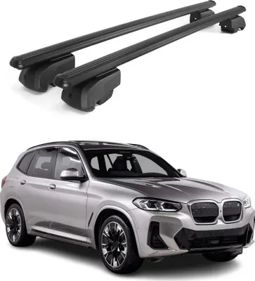 Image de Barres de toit transversales pour BMW IX3 G08 2020-2024 Aluminium Noir 2Pcs