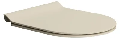 Imagen del producto de Asiento de inodoro GSI PURA, modelo SLIM, con sistema de cierre suave, color crema mate/cromado, referencia MS86CSN08