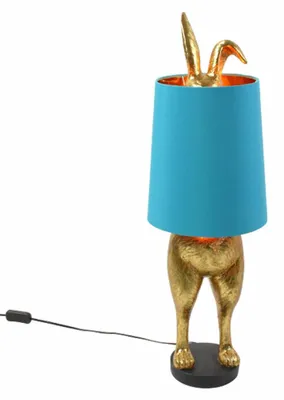 Immagine prodotto di Lampada da tavolo Hiding Bunny, oro/turchese, poliresina, 24x24x74 cm, E27, cavo: 1,4 m