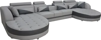 Produktbild von Eck Sofa Polster Couch Sitz Ecke Leder Garnitur Sessel U-Form Wohnlandschaft