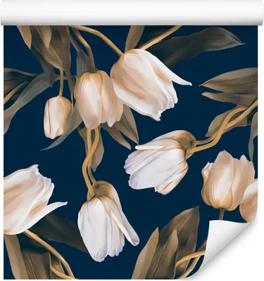 Obrázek produktu pro 10m VLIES TAPETE Roll Příroda Flora Květiny Tulipány Ornamenty Malovaný motiv XXL